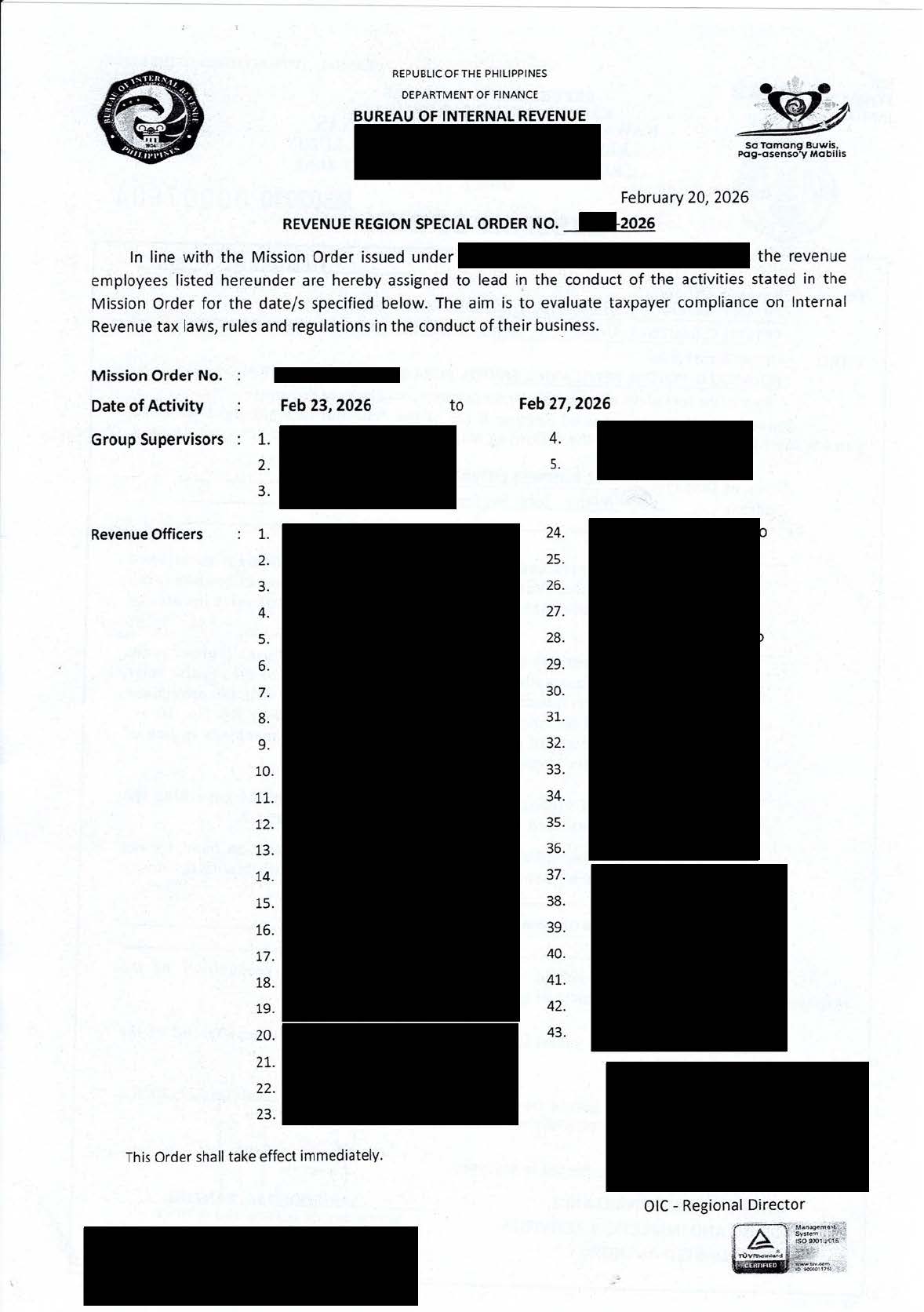 Mission Order Page 2
